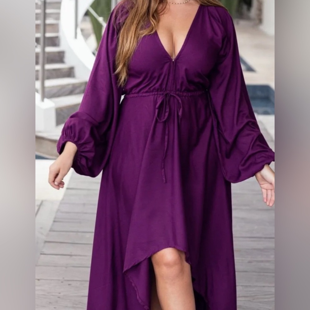 ELF Vibrant Purple Long Sleeve Dress